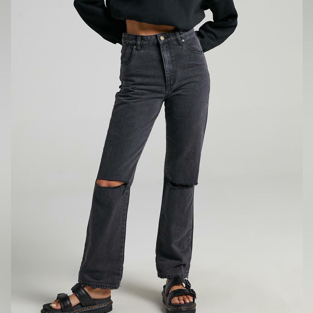 Rolla’s Original High Rise Straight Jeans in Stone Black size 27